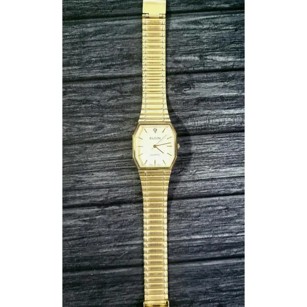 Very Rare Vintage Lord Elgin Mens Diamond Dial‎ Tank Watch